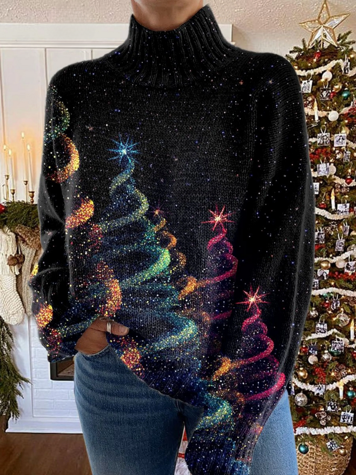 Noelle™ - Sparkle Turtleneck Jumper