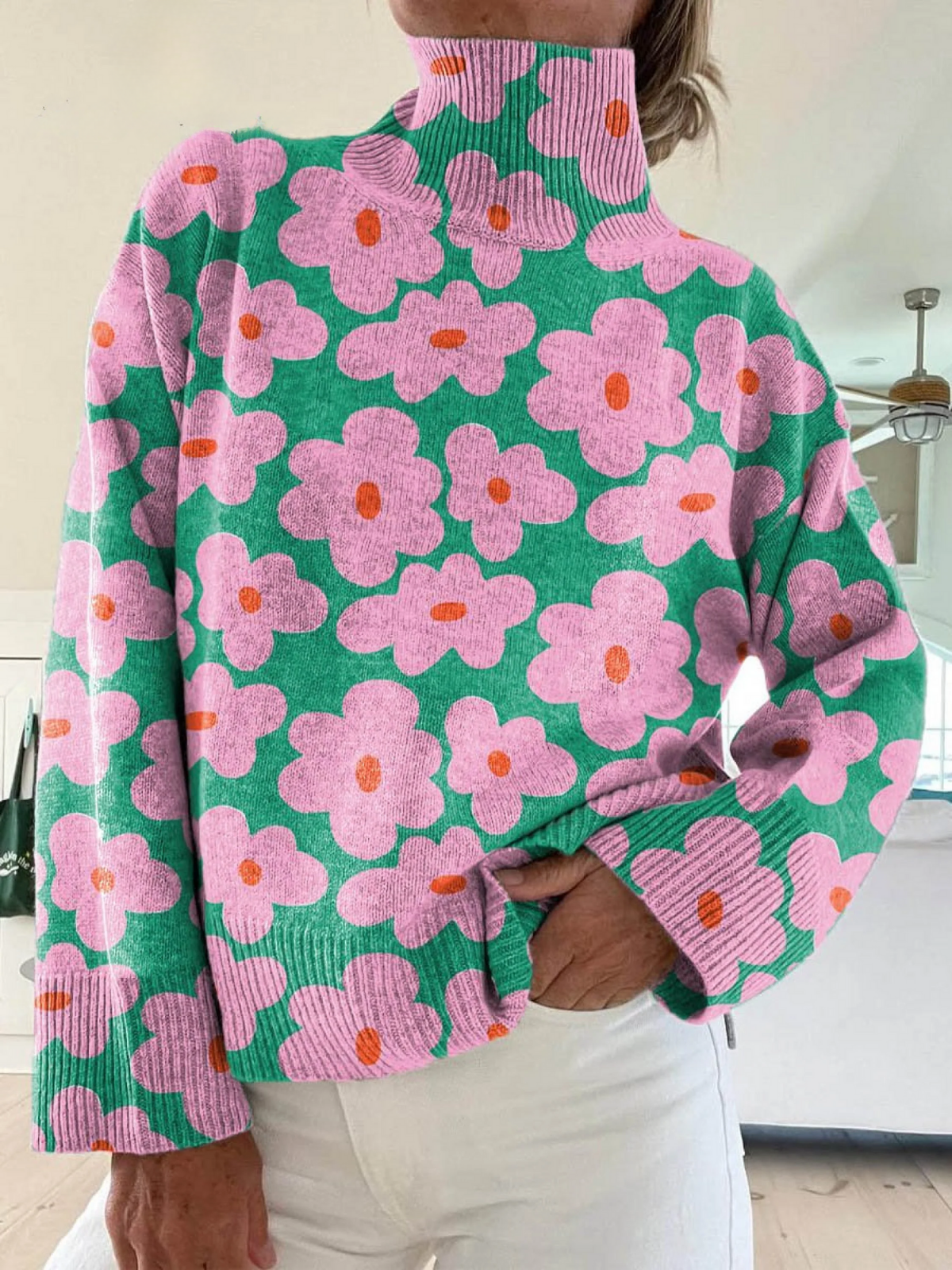 Liora™ - Bloom Turtleneck Jumper