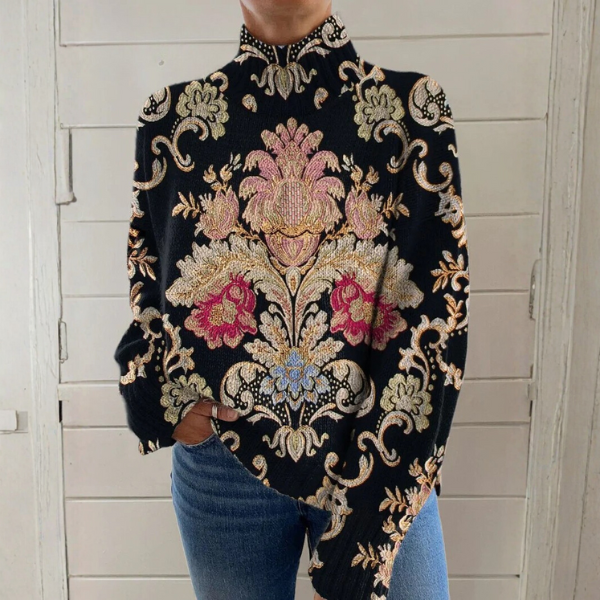 Aurora™ - Floral Turtleneck Jumper